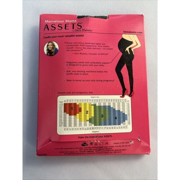 SPANX Marvelous Mama Assets Maternity Terrific Tights Black Opaque Stripe - Picture 4 of 6